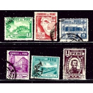 Peru 375-81 Used 1938 part set    (ap3015)