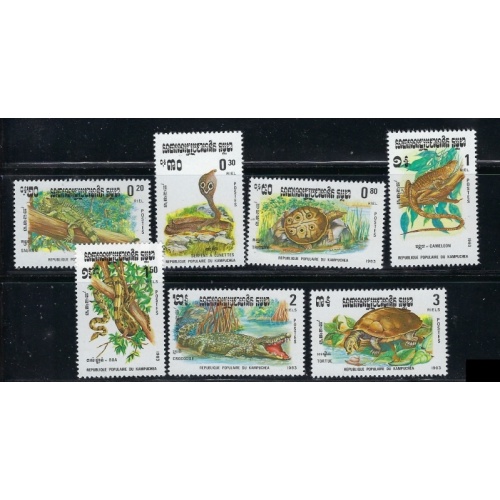 Cambodia 420-22 MNH 1983 Reptiles (fe5731)