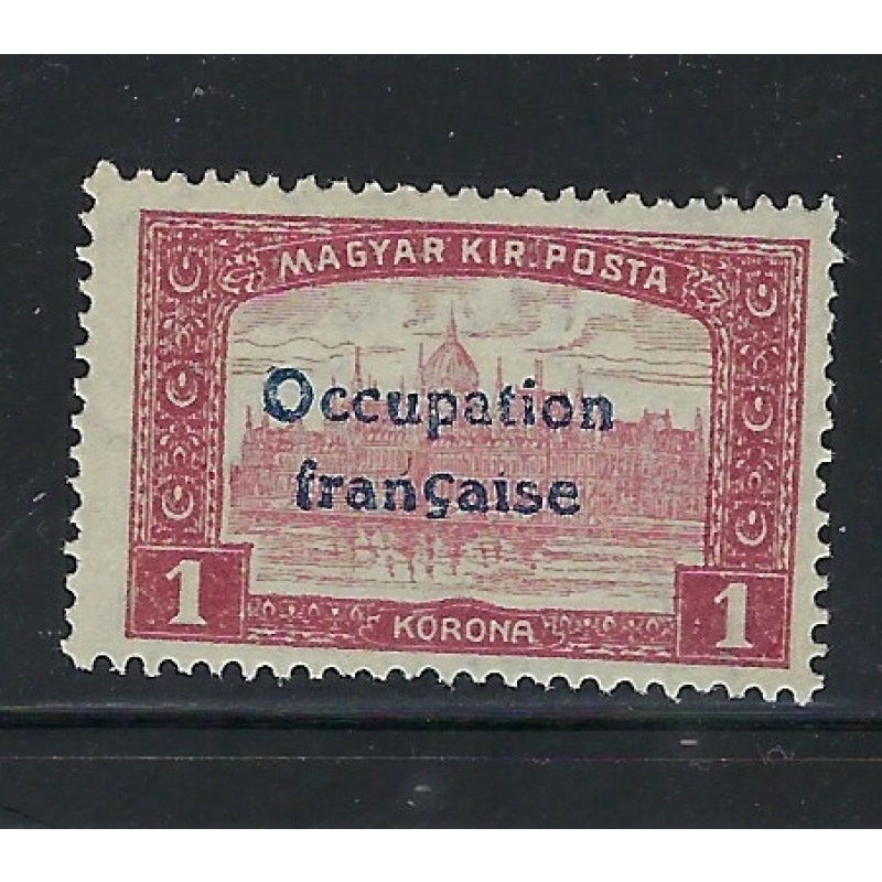 Hungary 1N13 1919 overprint; penciled numbers on back (fe8214)