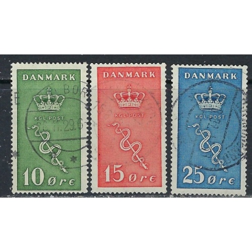 Denmark B3-5 Used 1929 set (ak5516)