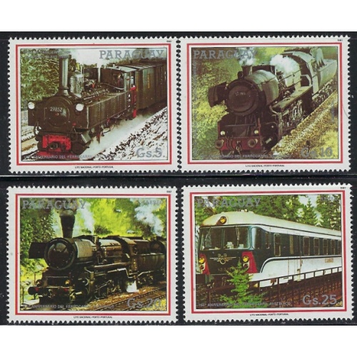 Paraguay C707-10 MNH 1988 Locomotives Partial set (fe9769)