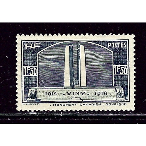 France 312 MH 1936 Canadian War Memorial    (ap3054)