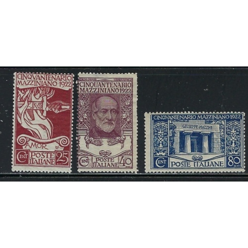 Italy 140-42 MH 1922 set / some offset on back of #141 (fe2932)