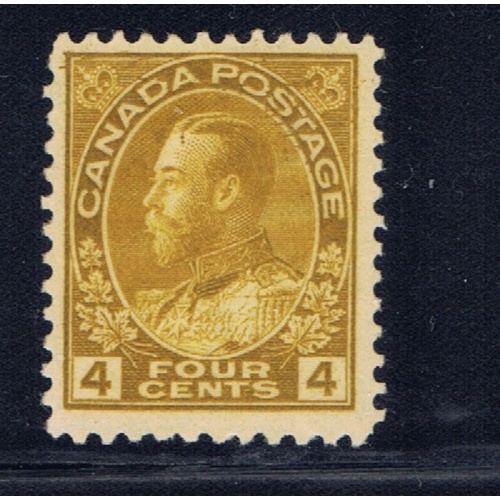 Canada 110 Hinged 1922 KGV issue; slightly shorted perf top left