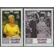 Solomon Is 671-72 MNH 1990 Queen Mother Birthday (fe9227)