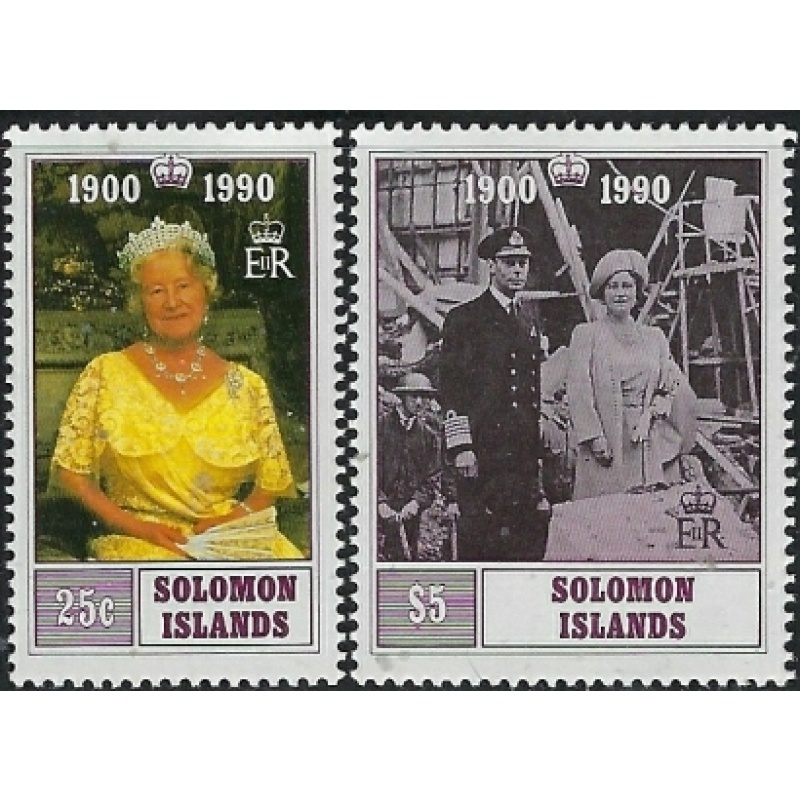 Solomon Is 671-72 MNH 1990 Queen Mother Birthday (fe9227)