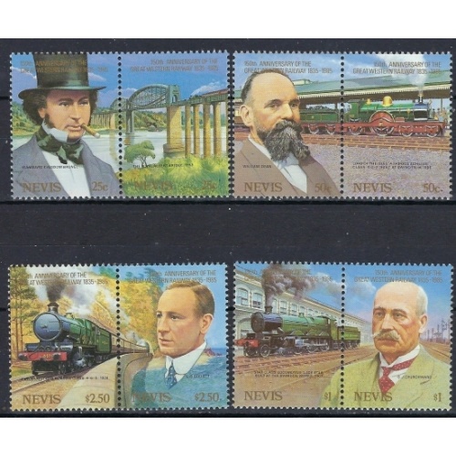 Nevis 438-41 MNH 1985 Trains (an9086)