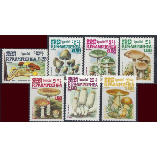 Cambodia 568-74 MNH 1985 Mushrooms (ak6458)