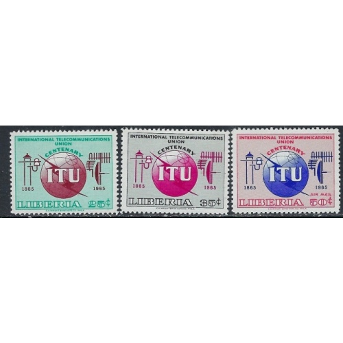 Liberia 429-30; C161 MNH 1965 Intl Telecommunications Year (ak5064)