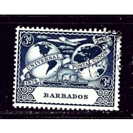 Barbados 213 Used 1949 UPU  top right corner is intact covered by cancel