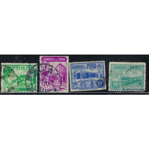 Peru 375/378/379/380 Used 1938 issues (ak2738)
