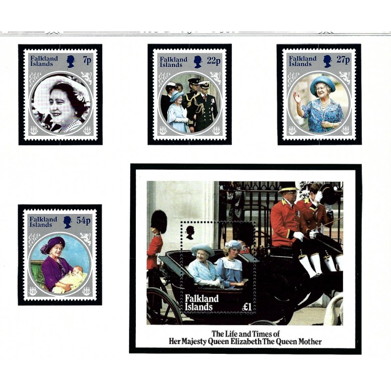 Falkland Is 420-24 MNH 1985 Queen Mother Birthday