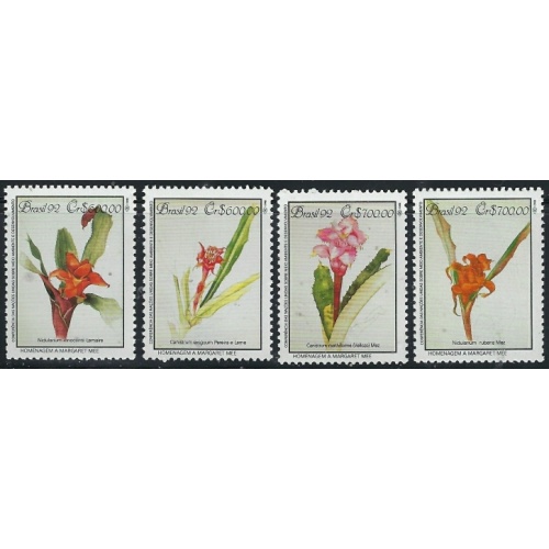 Brazil 2374-77 MNH 1992 Floral Paintings (fe9976)