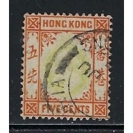 Hong Kong 91 Used 1904 issue  faded (fe1039)