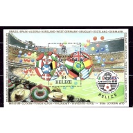 Belize 827 MNH 1986 soccer souvenir sheet (an5647)