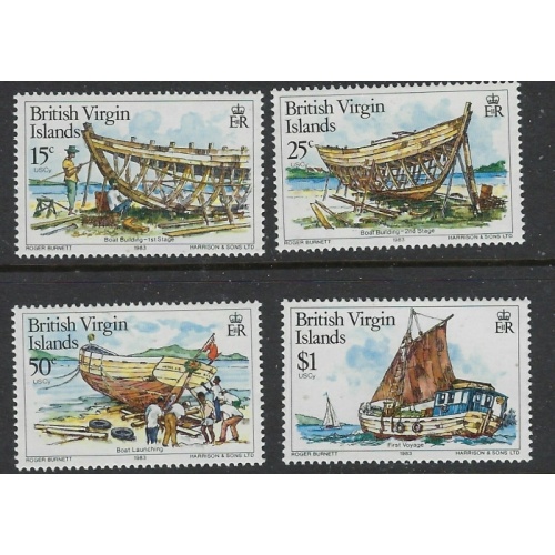 British Virgin Is 450-53 MNH 1983 Boat Building (fe5259)