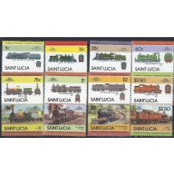 St Lucia 711-18 MNH 1985 Locomotives (mm1153)