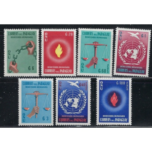 Paraguay 565-68;C269-71 MNH 1960 Human Rights (fe9413)