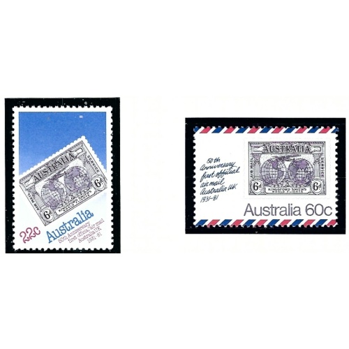 Australia 776-77 MNH 1981 Air Mail Service anniv    (ap5521)