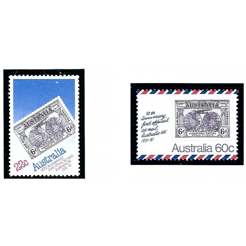 Australia 776-77 MNH 1981 Air Mail Service anniv    (ap5521)