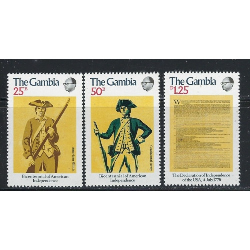 Gambia 335-37 MNH 1976 American Bicentennial (fe4855)