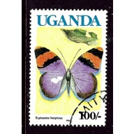 Uganda 833a Used 1991 butterfly     (ap3504)