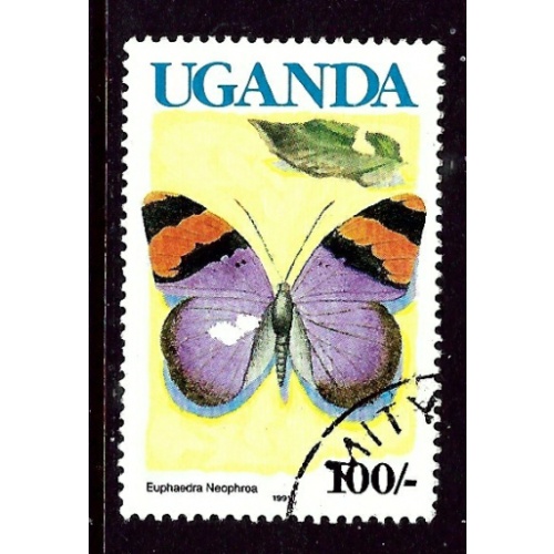 Uganda 833a Used 1991 butterfly     (ap3504)