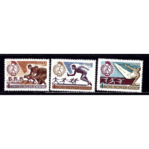 Russia 3075-77 MNH 1965 Sports (ap1540)