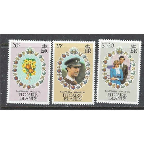 Pitcairn Is 206-08 MNH 1981 Prince Charles Wedding (ap8037)