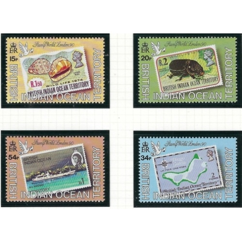 B.I.O.T. 90-93 MNH 1990 Stamp World London (fe4574)