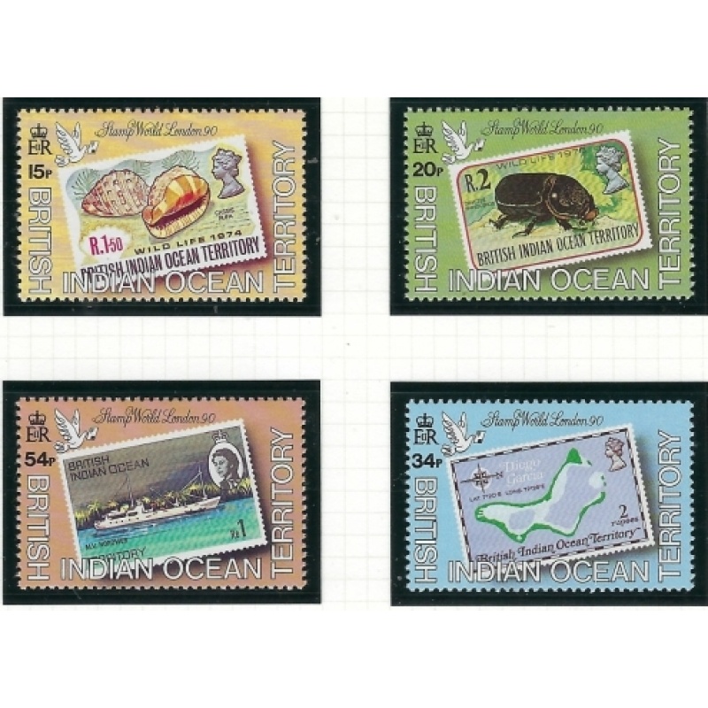 B.I.O.T. 90-93 MNH 1990 Stamp World London (fe4574)