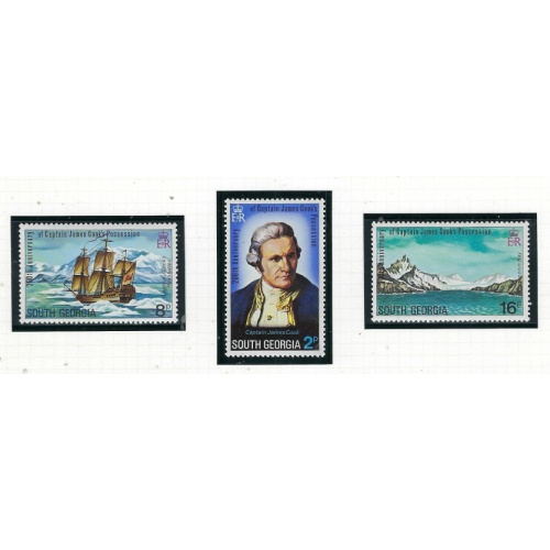 South Georgia 41-43 MNH 1975 Capt Cook (fe8151)