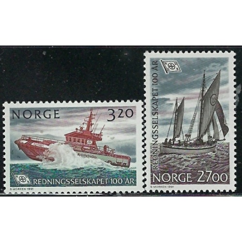 Norway 993-94 MNH 1991 Lifeboat Service (fe8144)