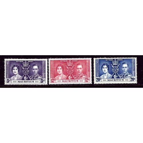 Mauritius 208-10 MNH 193 KGVI Coronation (ap3701)