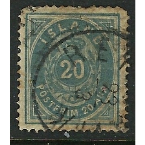 Iceland 17 Used 1882 issue / rounded corner perf (fe3047)