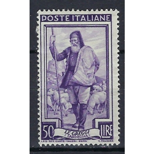 Italy 562 MHR 1950 issue; paper remnants on back (an9096)