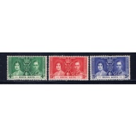 Hong Kong 151-53 Hinged 1937 KGVI Coronation