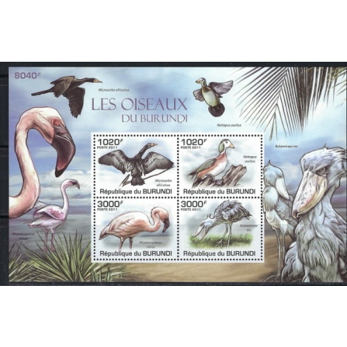 Burundi 871 MNH 2011 Birds Sheet of 4 (an4199)