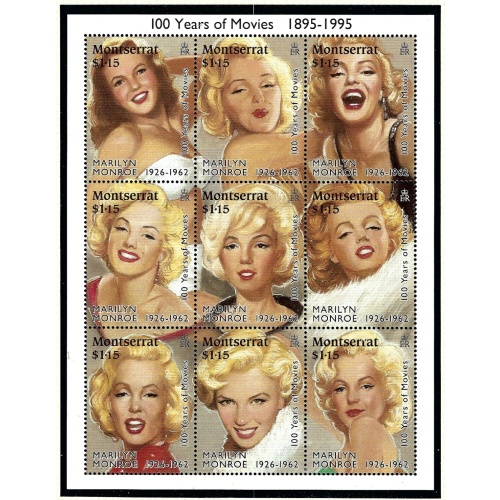 Montserrat 860 MNH 1995 Marilyn Monroe sheet of 9               (KA)