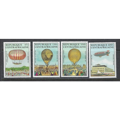 Central African Rep C282-85 MNH 1983 Manned Flight Bicent (ap7846)