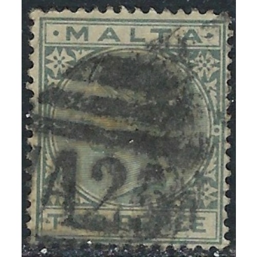 Malta 10 Used 1882 issue; short perf (ak4227)