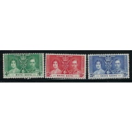 Hong Kong 151-53 MH 1937 KGVI Coronation (fe3961)