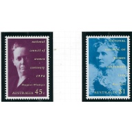 Australia 1552-53 MNH 1996 Nat'l Council of Womn (fe1327)