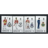 Gibraltar 310-13 MNH 1974 Military Uniforms (fe4020)