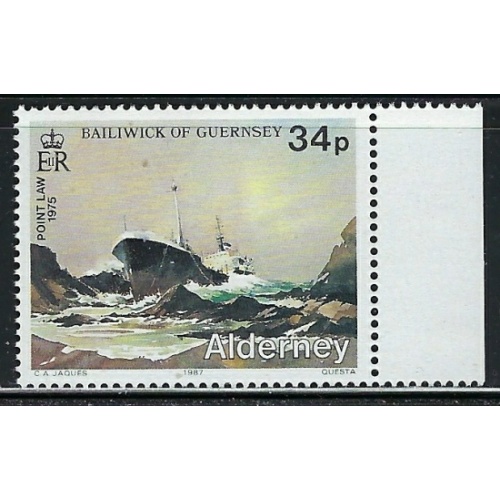 Guernsey Alderney 36 MNH 1987 Ship (an5107)