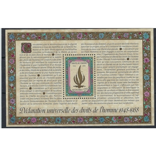 United Nations Geneva 172 MNH 1988 souvenir sheet (an7589)