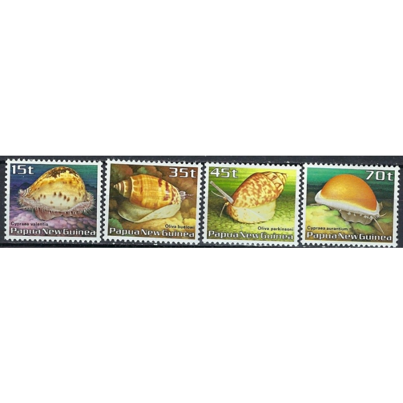Papua New Guinea 636-39 MNH 1986 Conch Shells (ak2192)