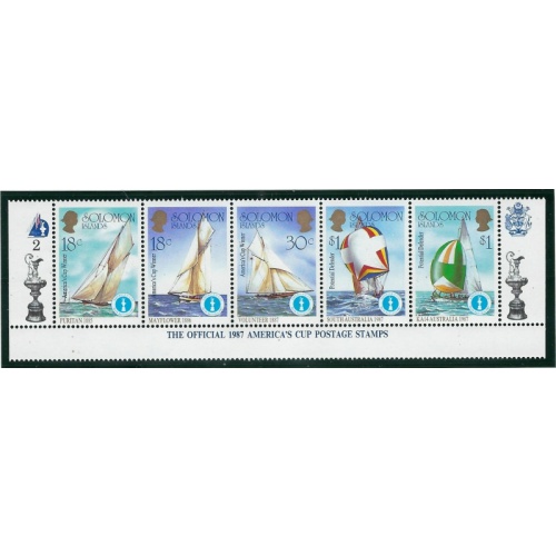 Solomon Is 571a-e MNH 1986 America's Cup (ap8538)