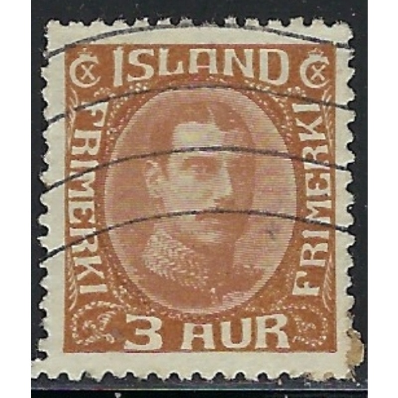 Iceland 109 Used 1920 issue; paper remnant on back (an1904)