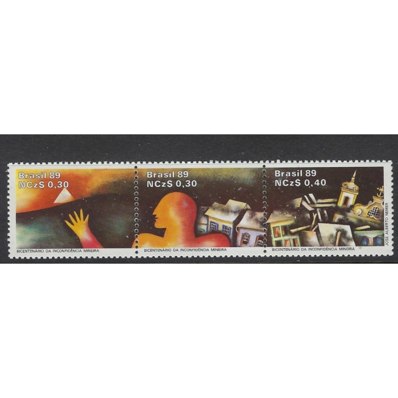 Brazil 2166 MNH 1989 Strip of 3 (fe5290)